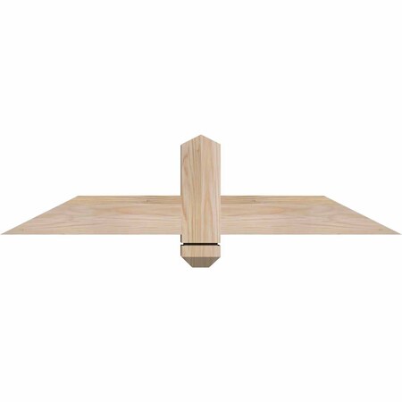 Ekena Millwork Eugene Smooth Timber Gable Bracket, Douglas Fir, 36"W x 9"H x 3 1/2"D x 3 1/2"F, 6/12 Pitch GBW036X09X0404EUG00SDF